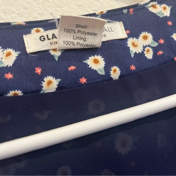 Glamorous Tall navy blue long sleeve midi wrap dress size 10 - Picture 4 of 12